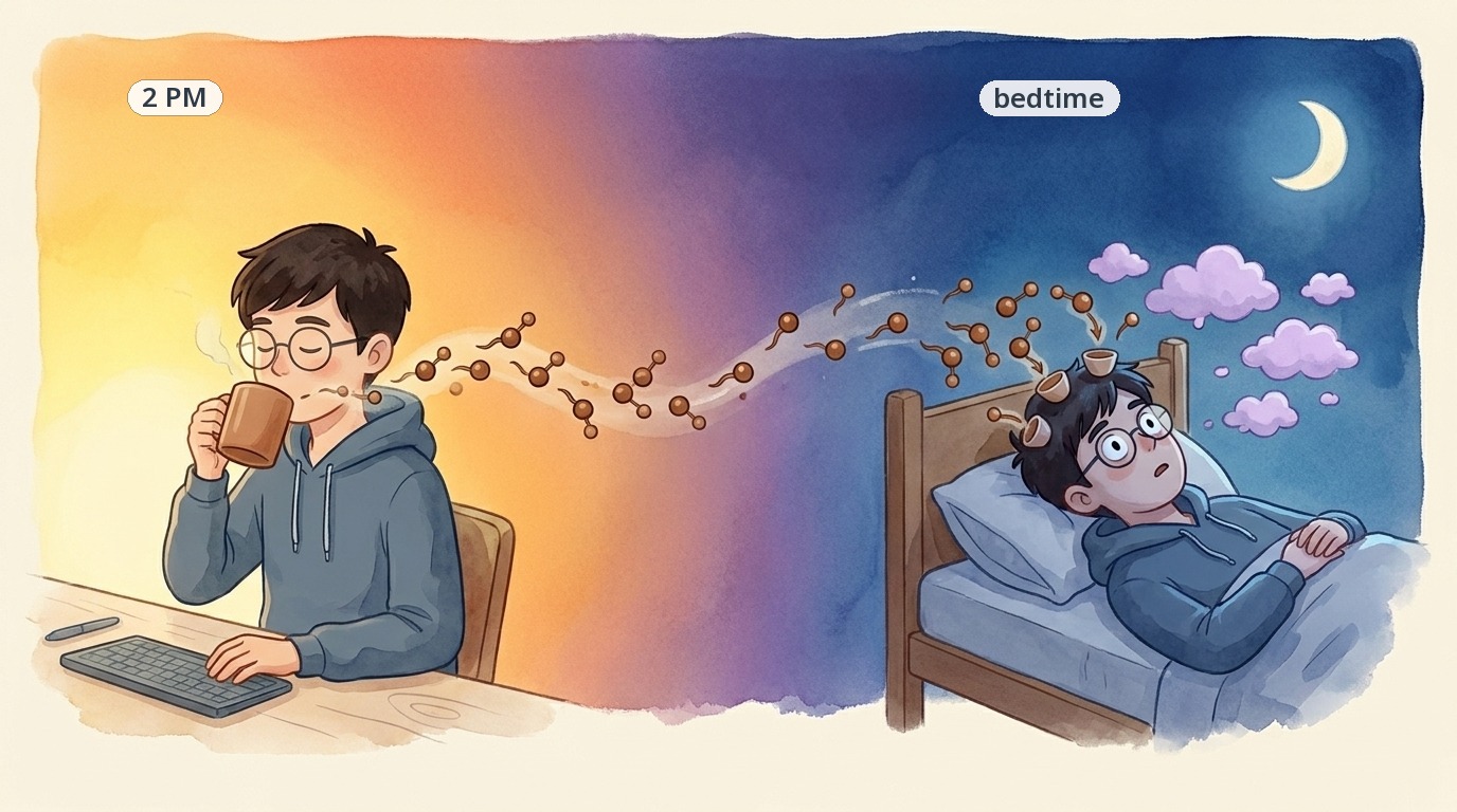 下午 2 点那杯咖啡的下半场：到了睡觉时，咖啡因还没走完